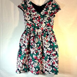 BROOKS BROTHERS Floral Cotton Waffle Textured Dress, Fully Lined, Size 8